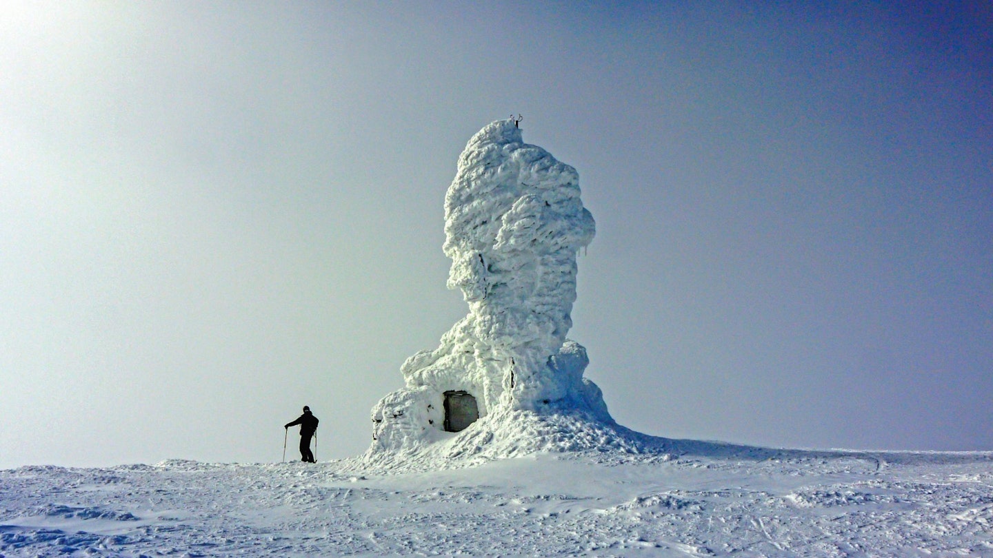 The Cairngorm Summit Station under snow