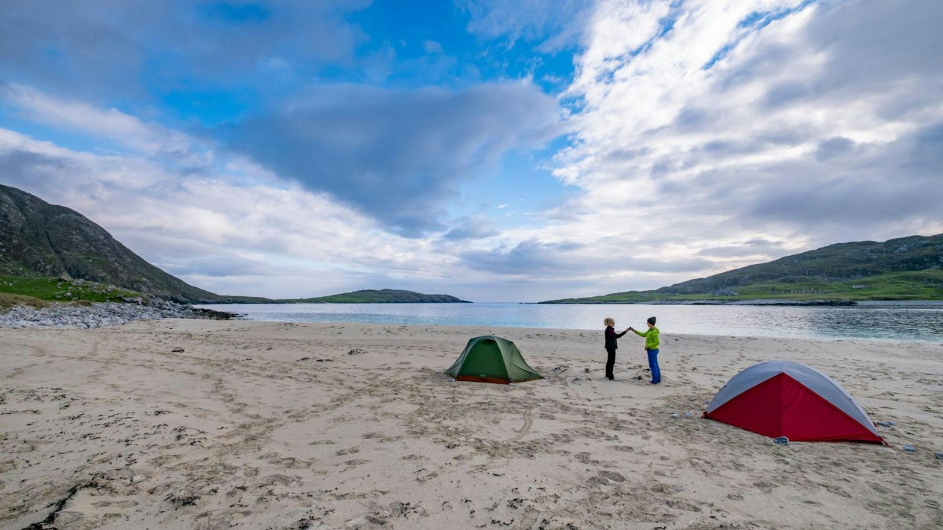 Isle of Harris beach camping on Traigh Mheilein