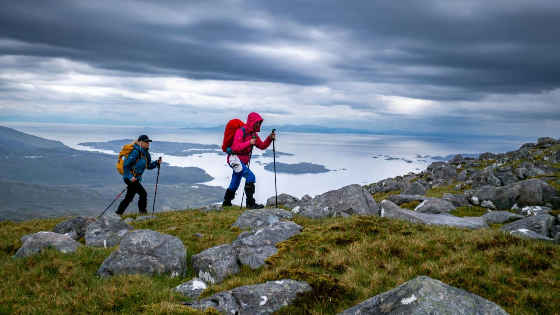 Isle of Harris on Giolabhal Glas on the Glen Skeaudale Horseshoe looking over Sound of Shiant
