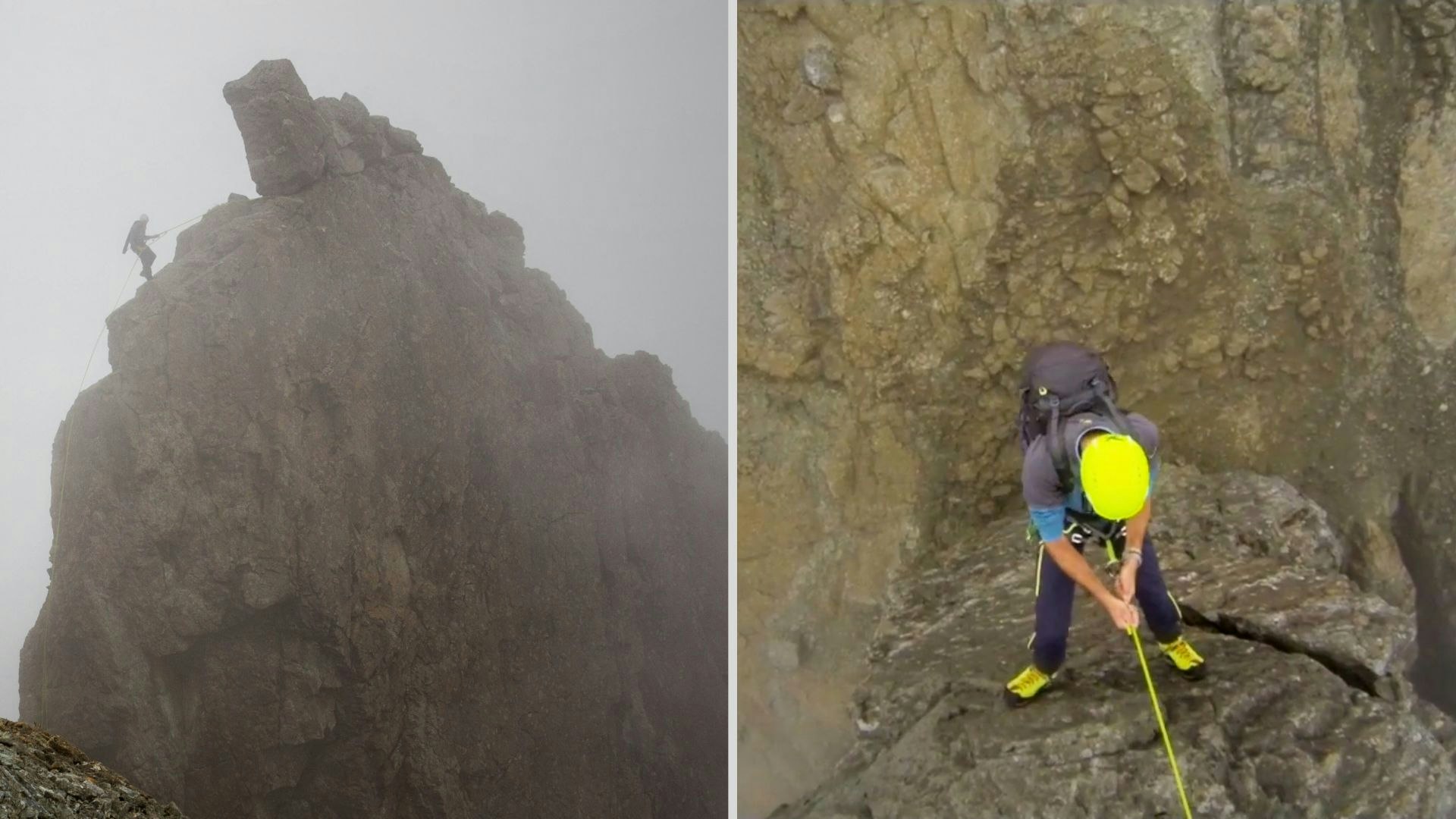 Abseiling on the Inaccessible Pinnacle Skye Cuillin ridge