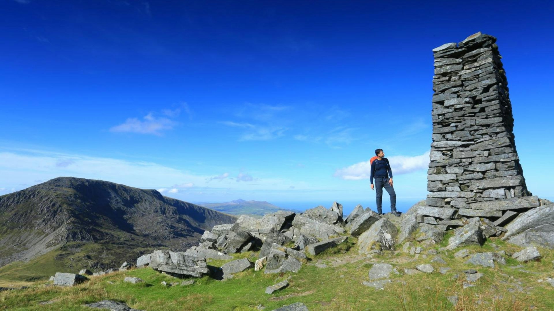 Craig Cwm Silyn from Obelisk on Mynydd Tal-y-mignedd Nantlle Ridge Snowdonia North Wales