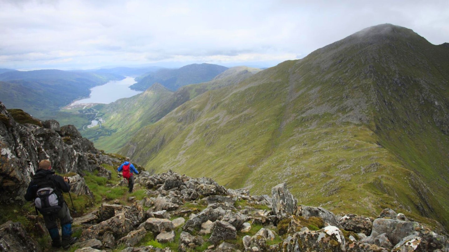 Heading towards Sgurr Fhuaran from Sgurr na Carnach - Five Sisters of Kintail