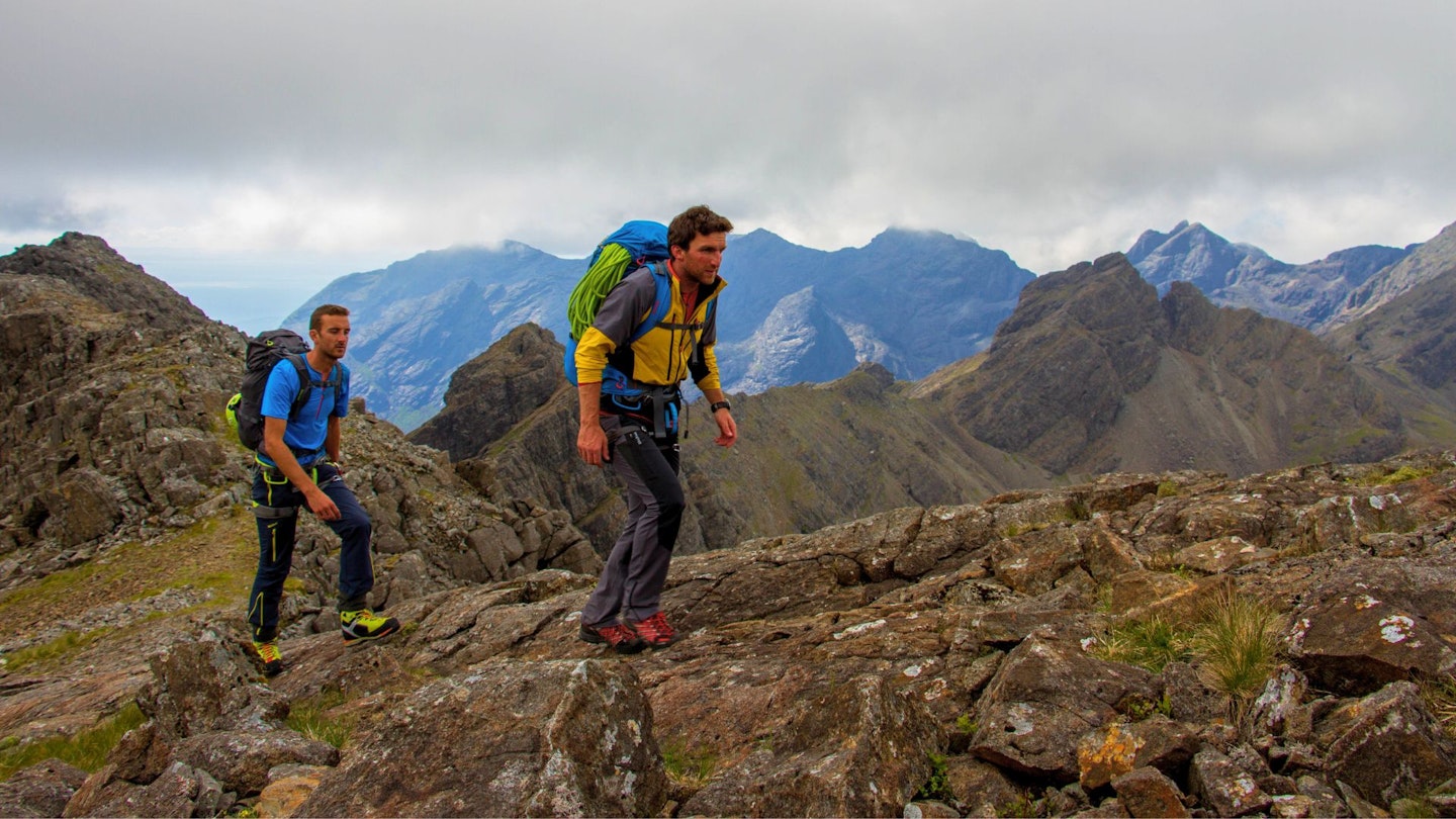 Hikers on the Cuillin Ridge Skye