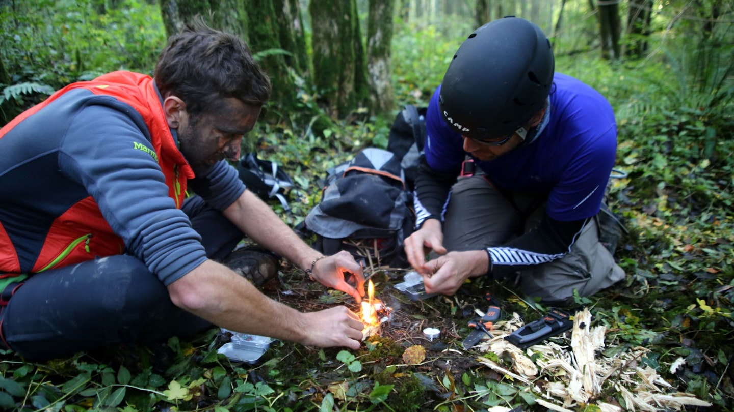 Survival skill making a fire