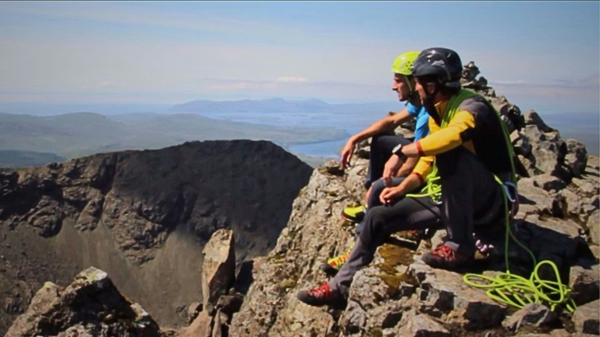 Two climbers on Sgurr nan Gillean, Cuillin Ridge Skye