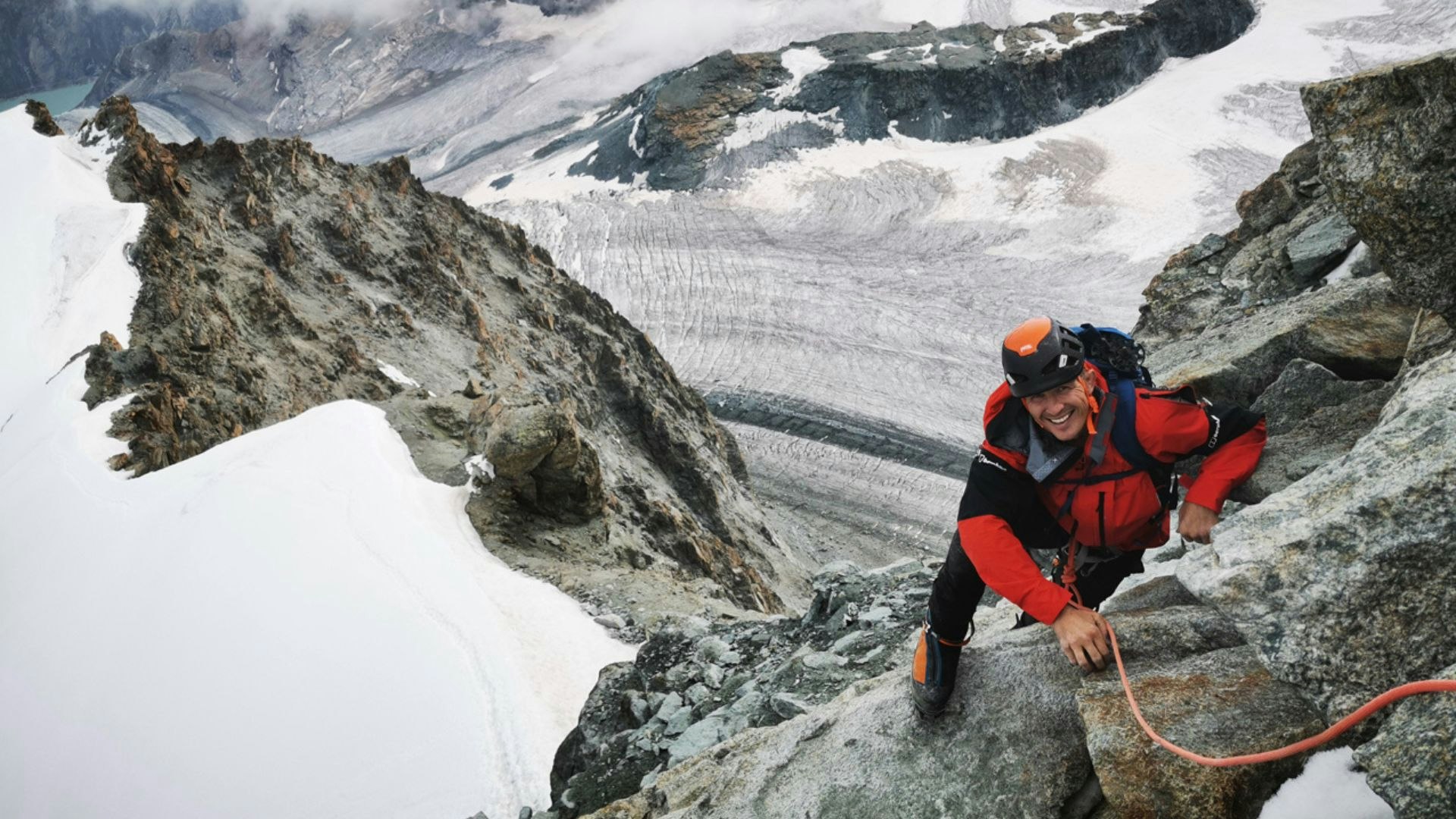Ed Jackson climbing in the alps