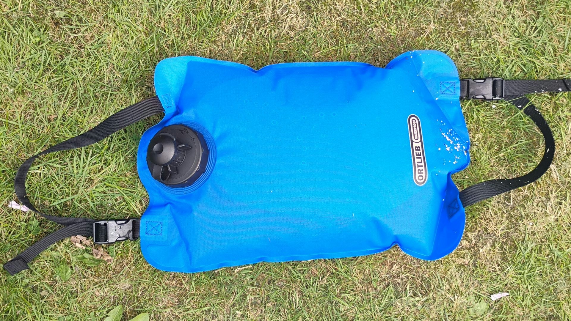 Ortlieb water bag on ground