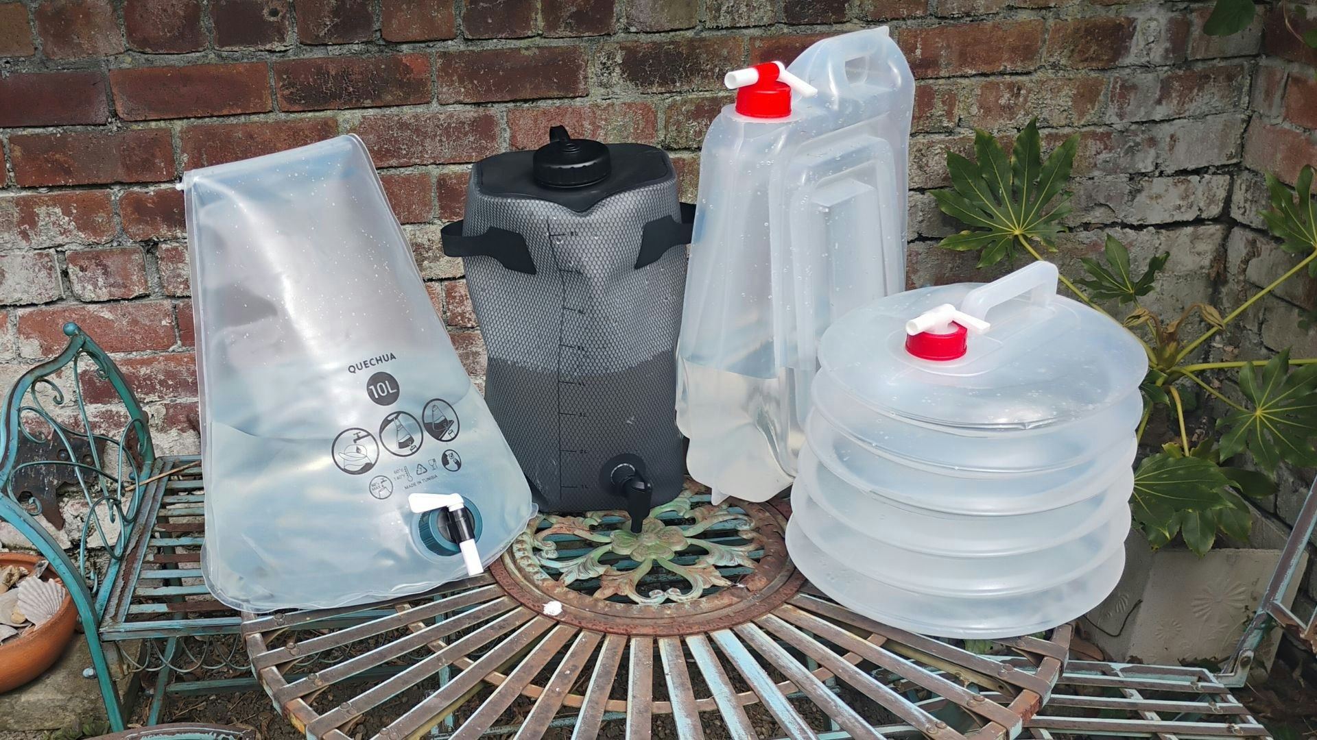 Self standing camping water carriers