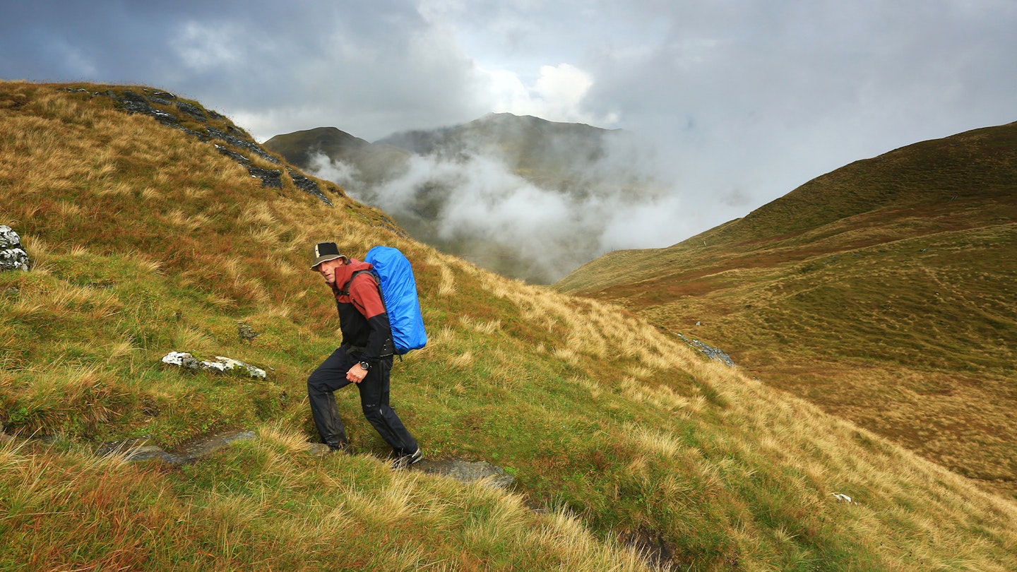 11 Tom Bailey hiking through Beinn nan Eachan Tarmachan Ridge