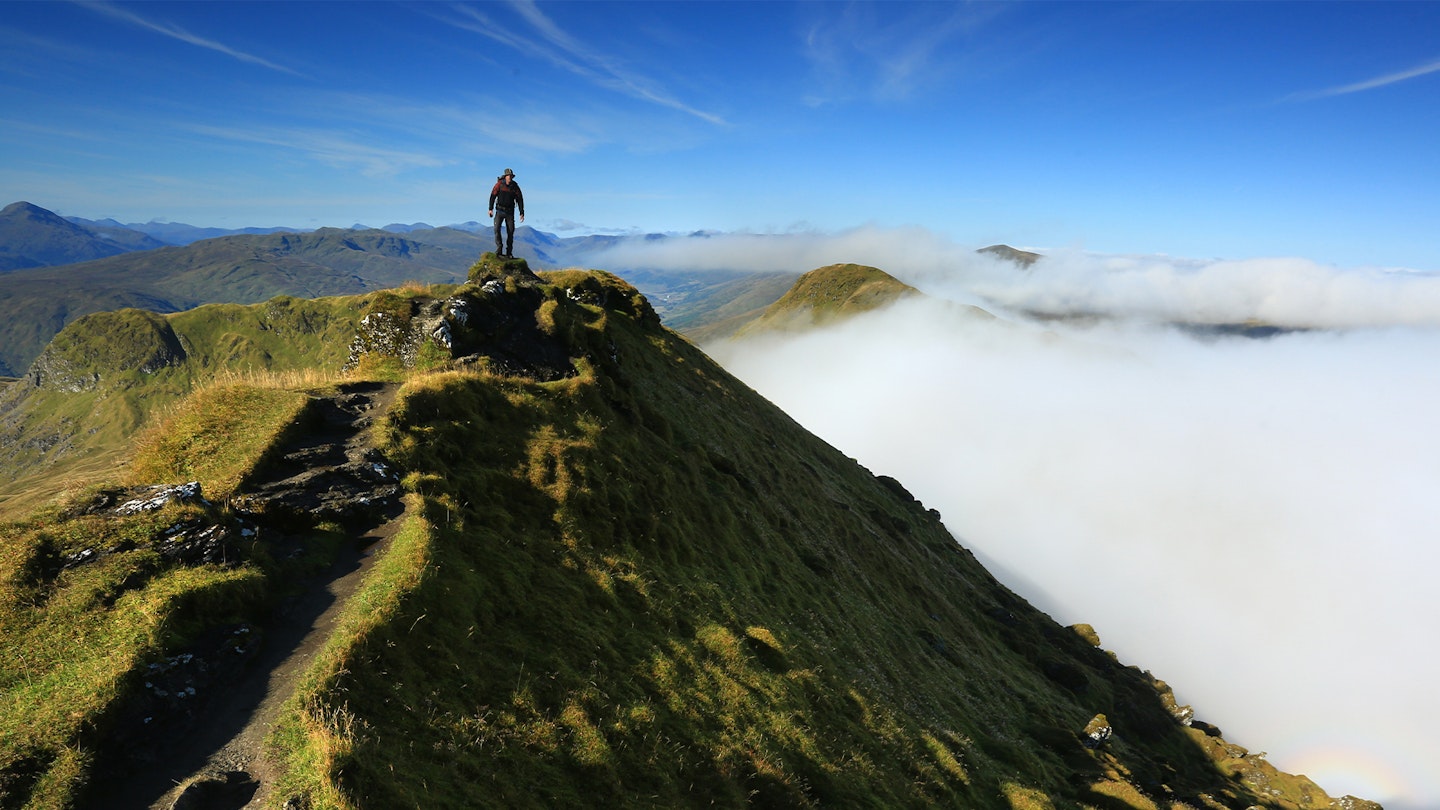2 Tom Bailey hiking through Beinn nan Eachan Tarmachan Ridge