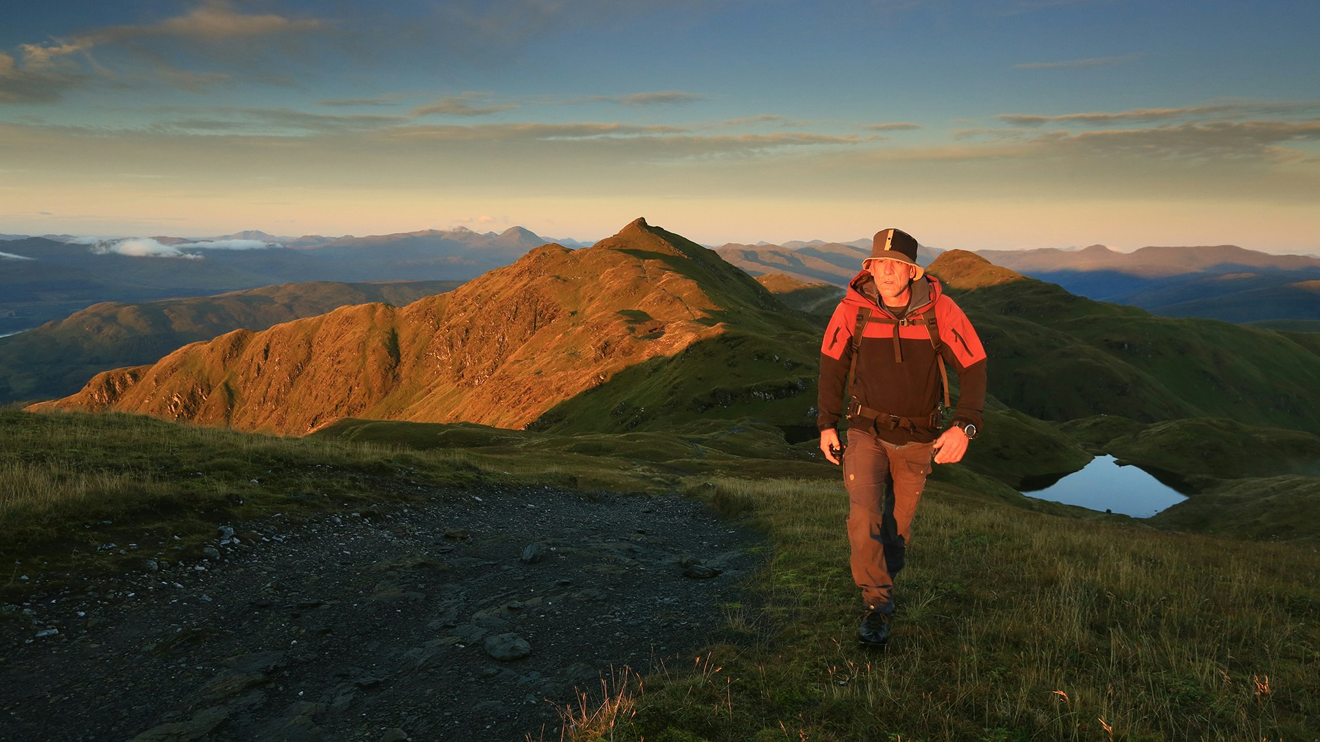 7 Tom Bailey hiking through Beinn nan Eachan Tarmachan Ridge