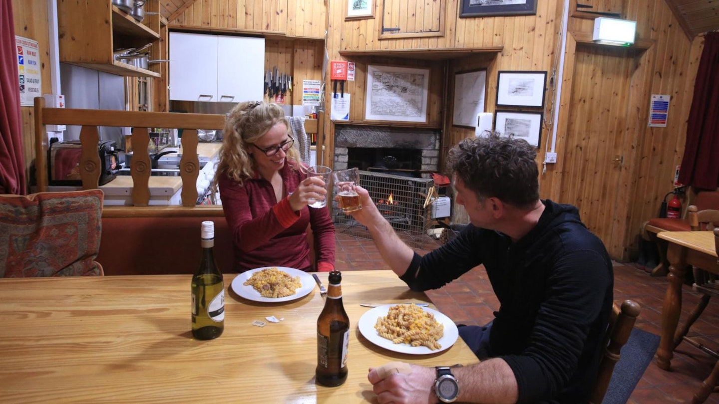 Evening meal Loch Ossian Hostel