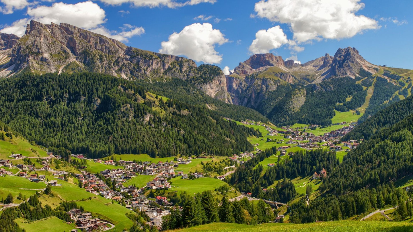 View of Selva in the Italian Dolomites