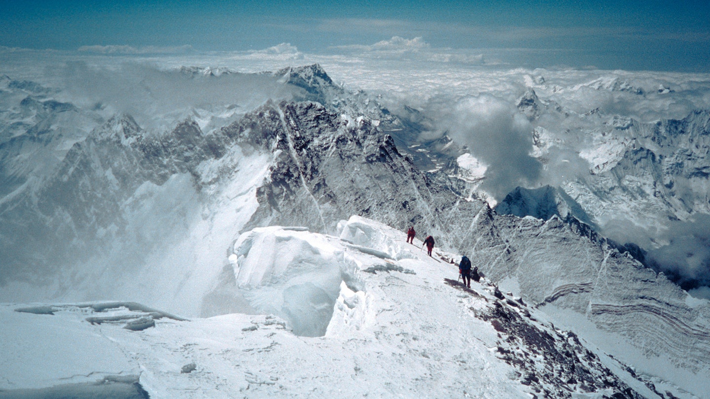 approaching the Everest summit