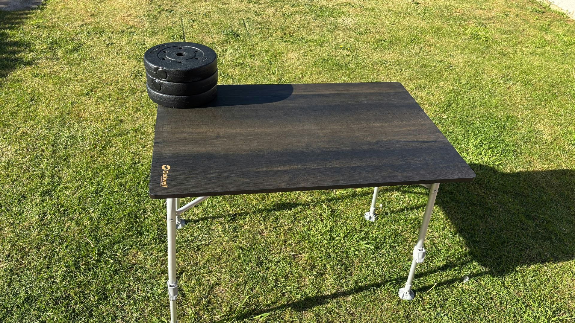 Camping table stability test
