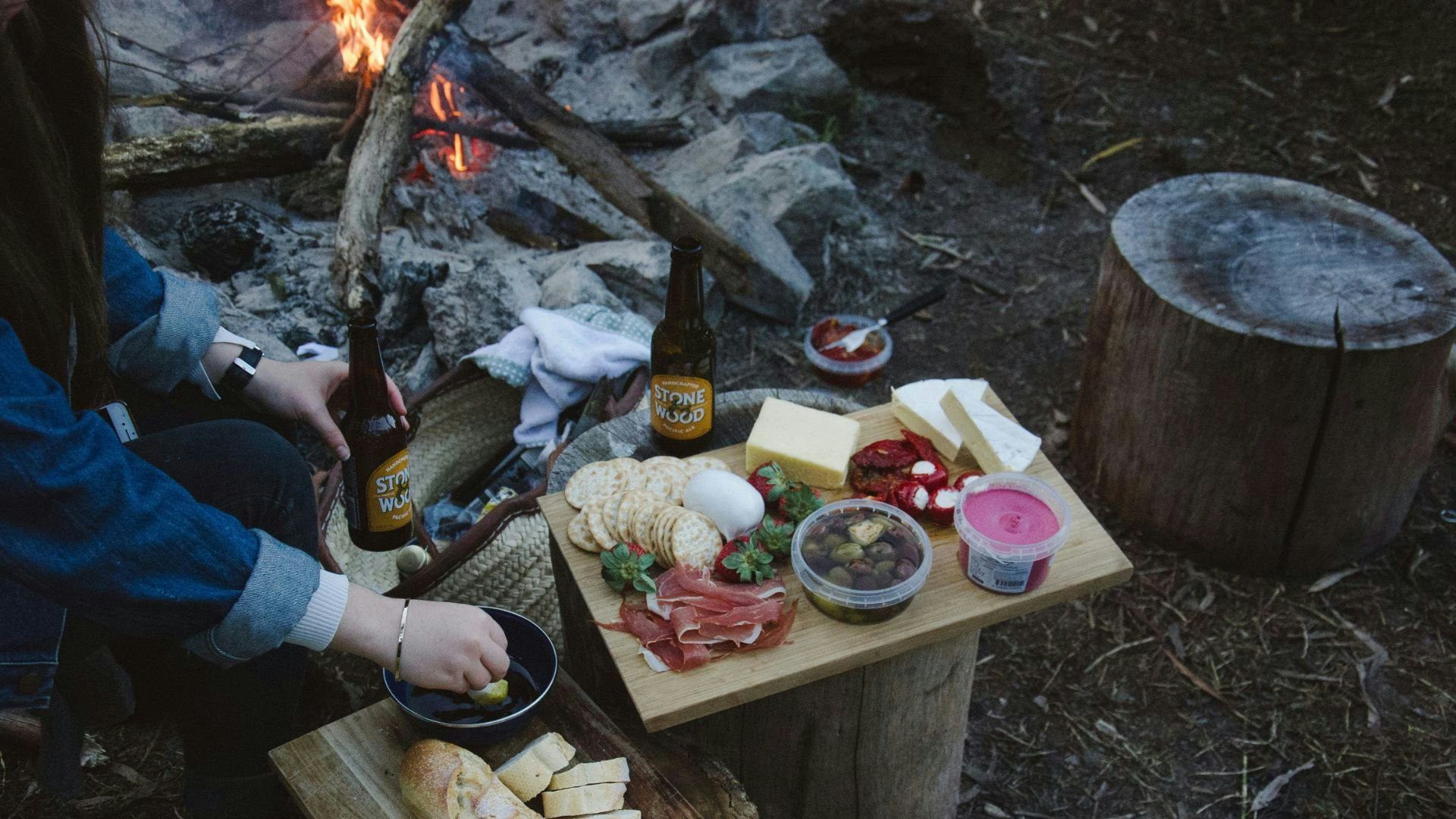 Cheeseboard as a camping snack