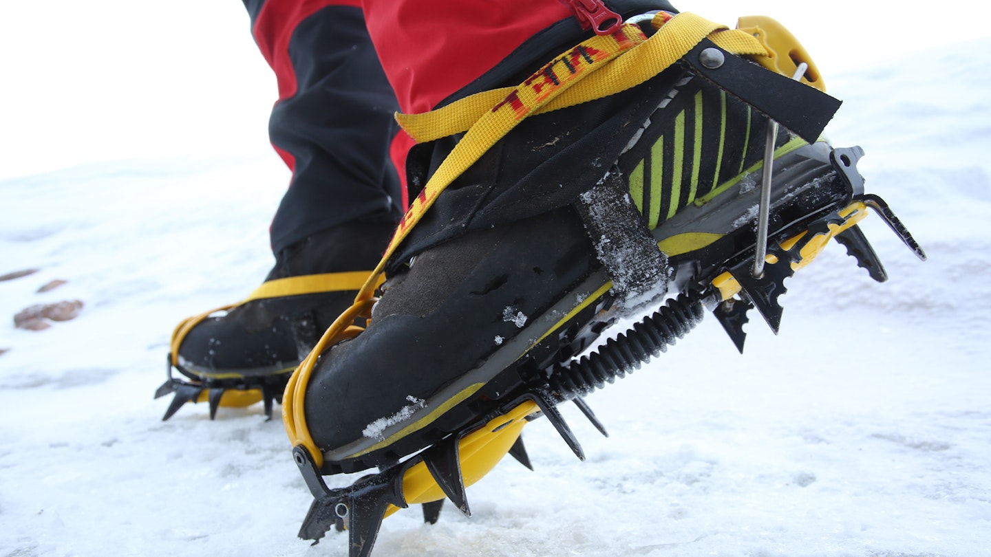crampons on snow