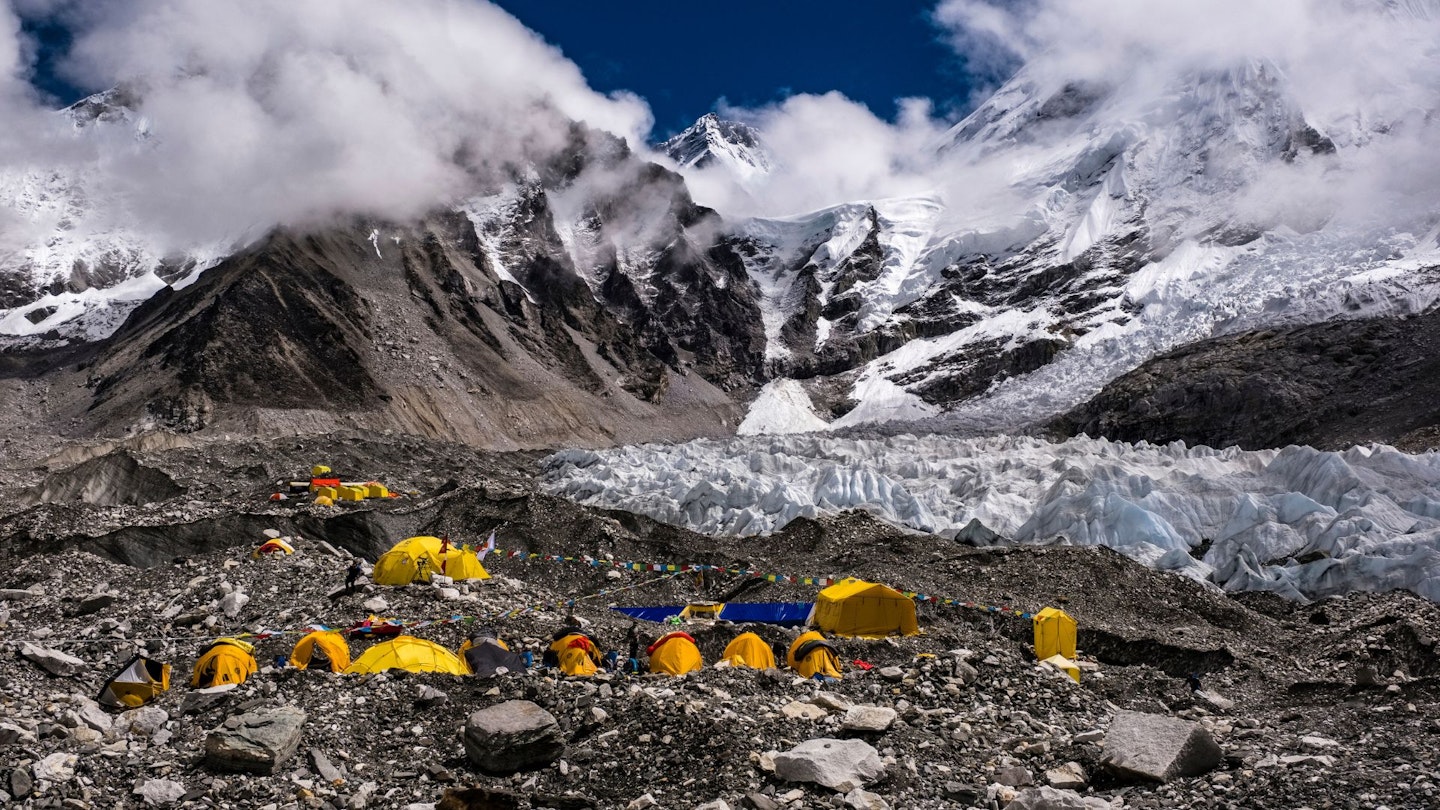 View of Everest Base Camp on the south side