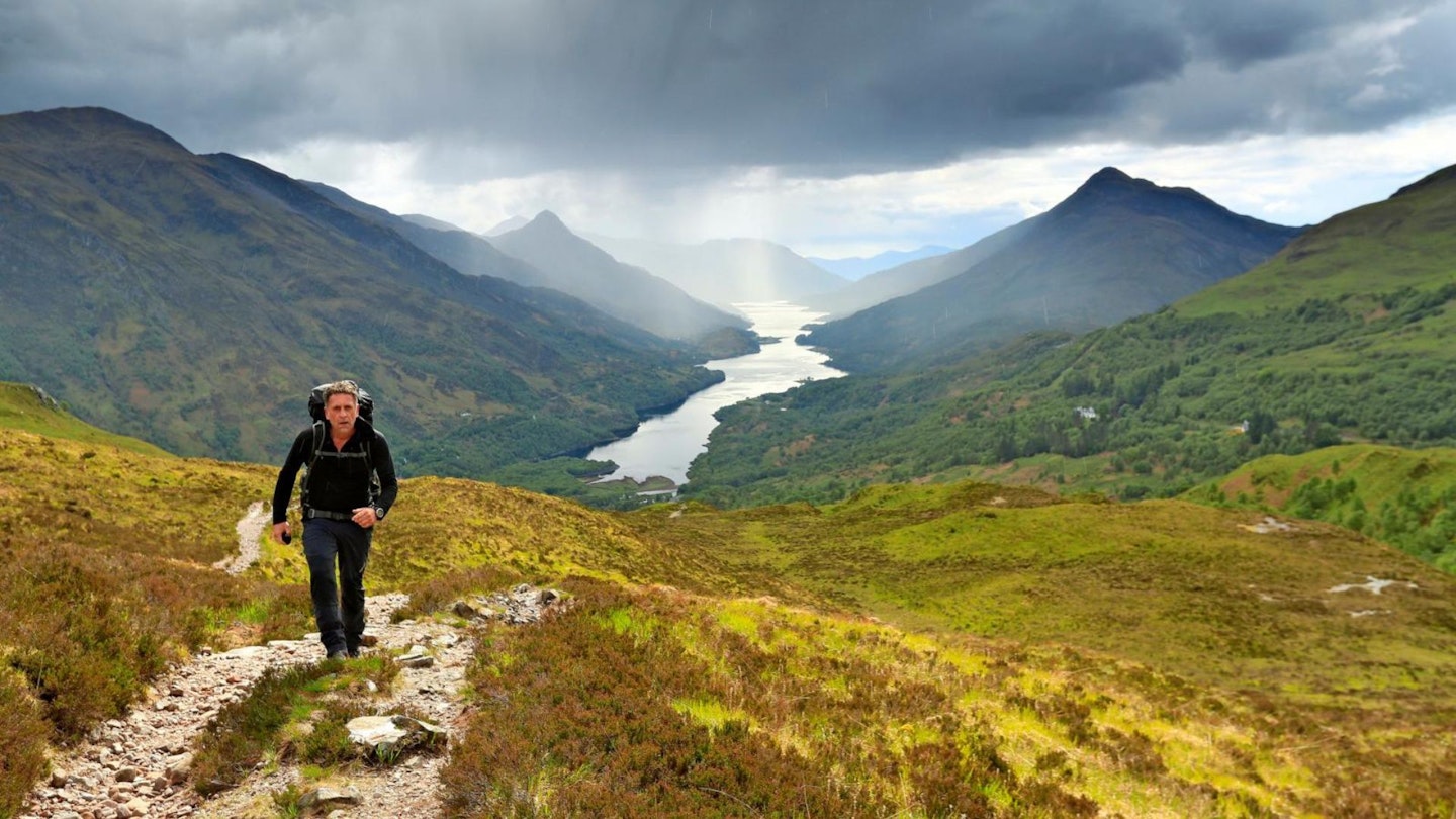 Tom Bailey walking up the path to Luibelt Lodge, West Highlands