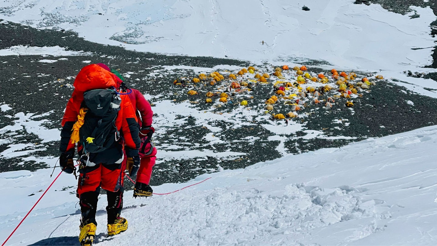 Looking at Camp 4 on the South Col of Everest