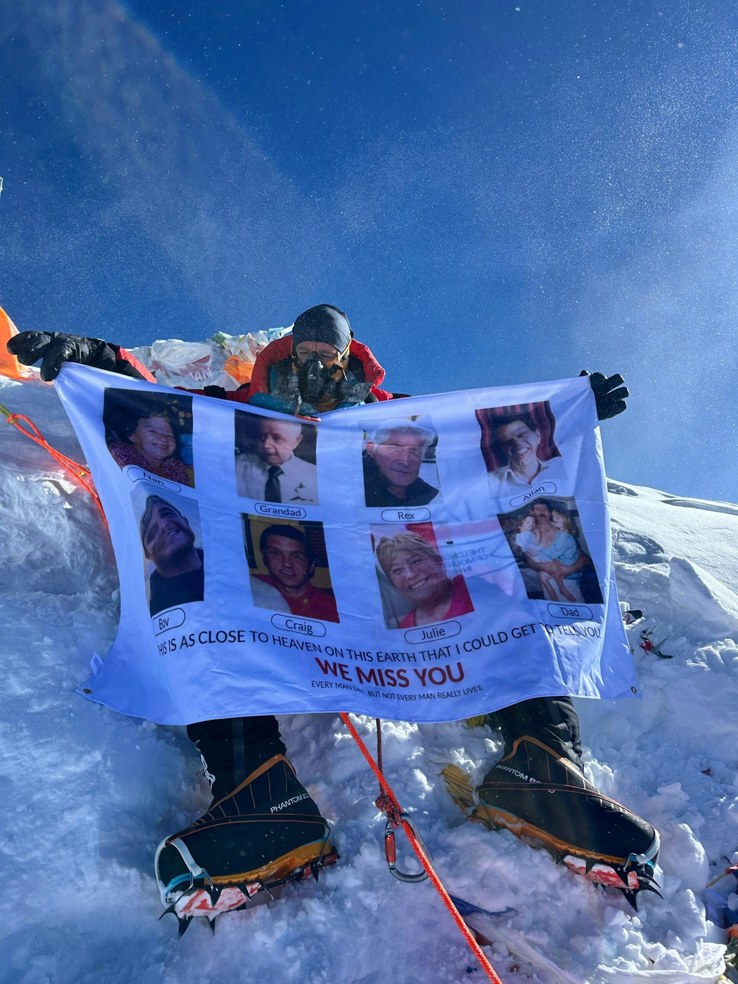 Mitch Hutchcraft on the summit of Everest