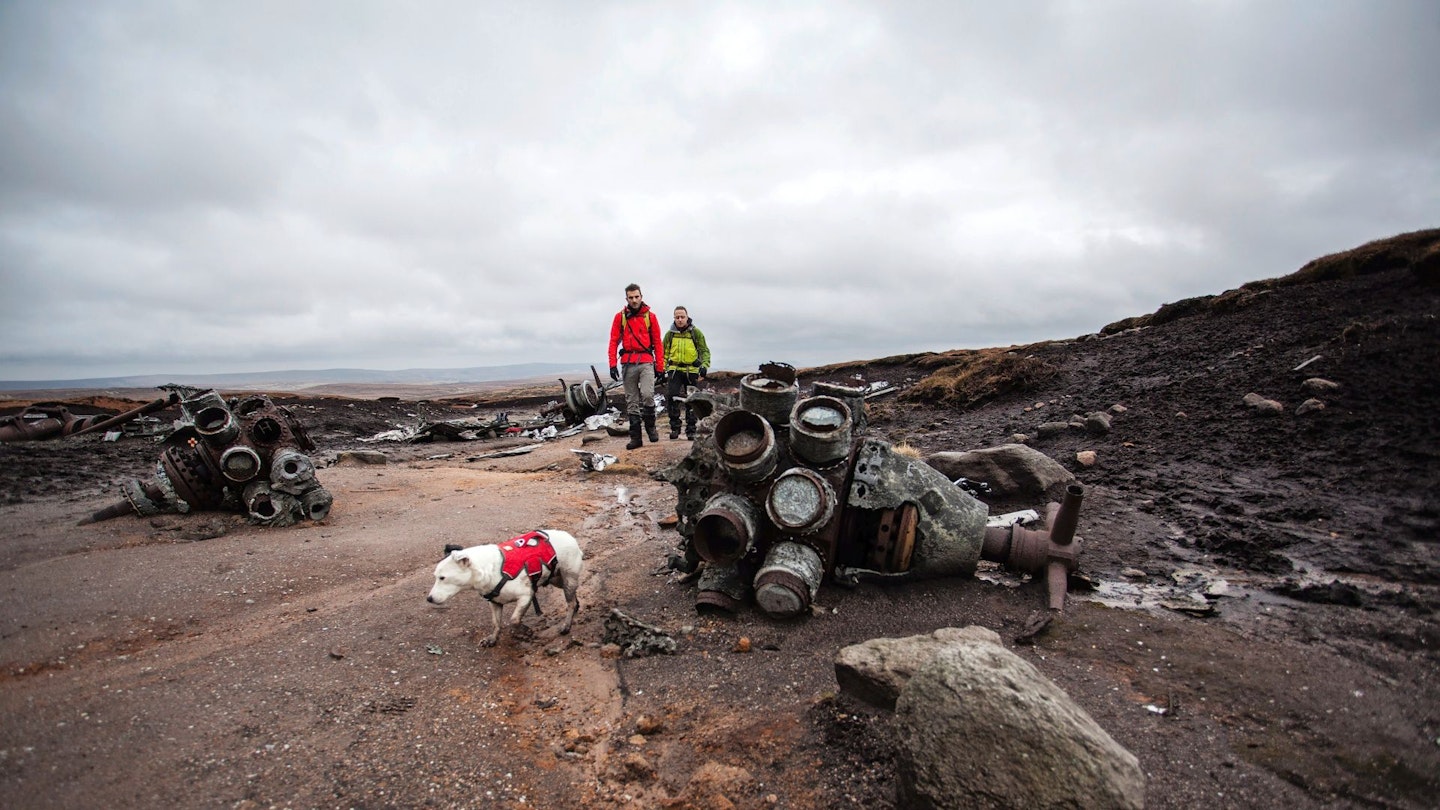 Plane crash remains at Bleaklow, Peak District