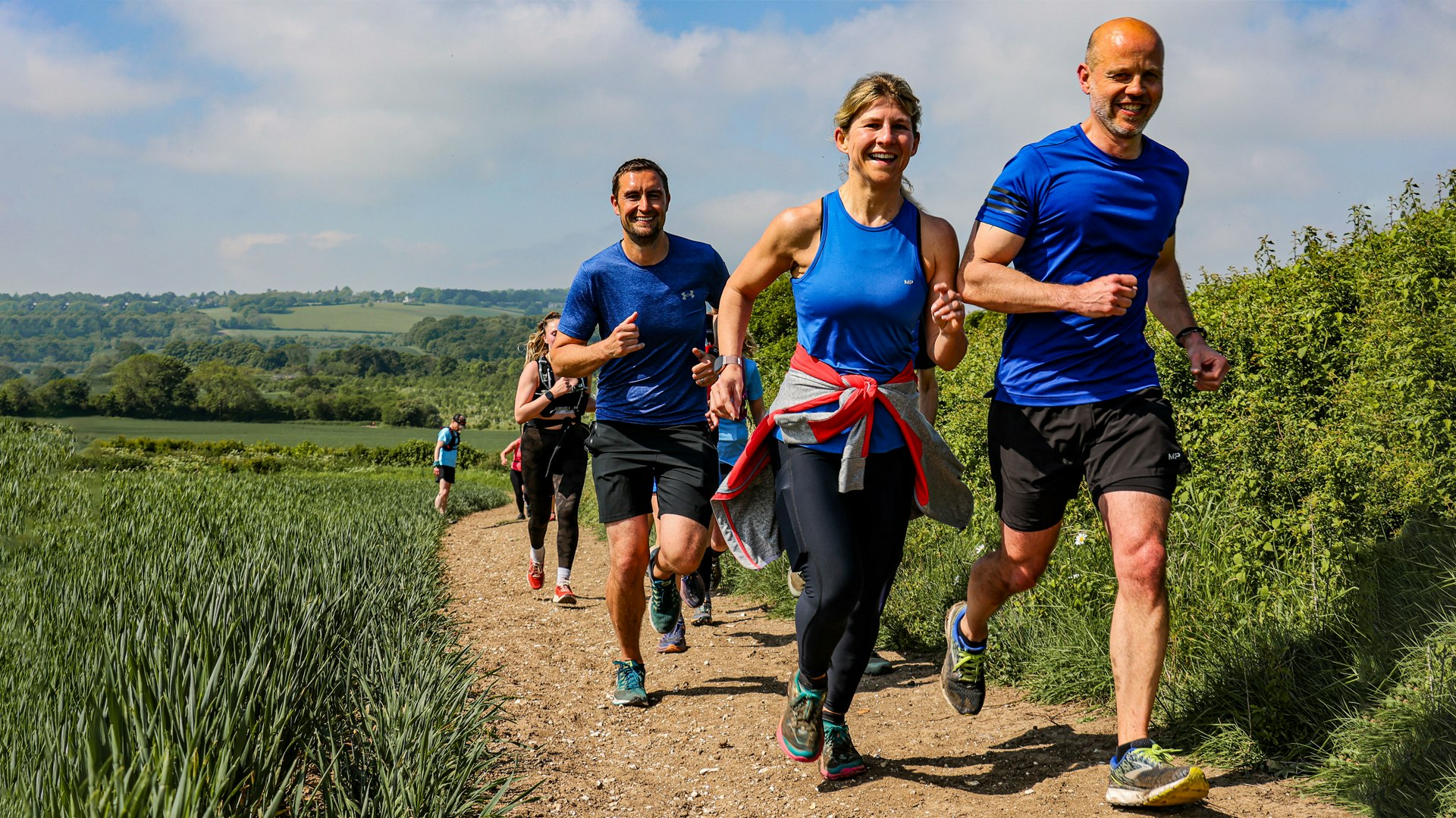 trail runners in the sun