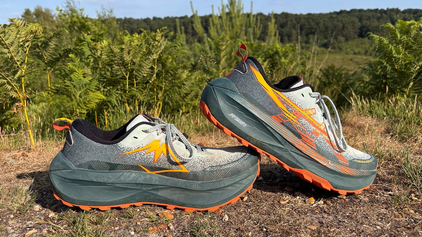 2 asics trabuco max 4 trail running shoes shot by milo wilson for review
