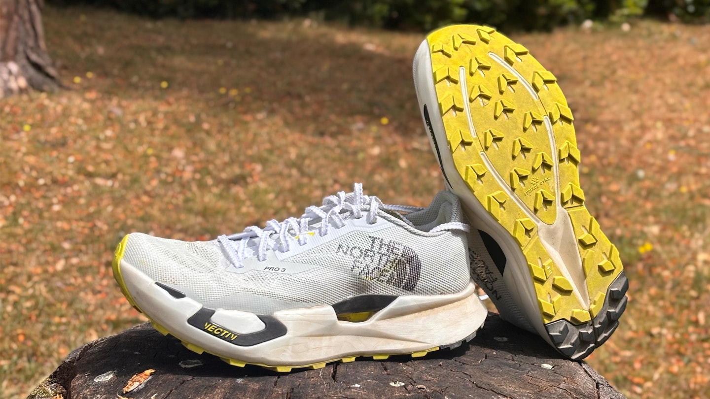 The north face vectiv pro 3 trail running shoes shot by milo wilson for review on LFTO