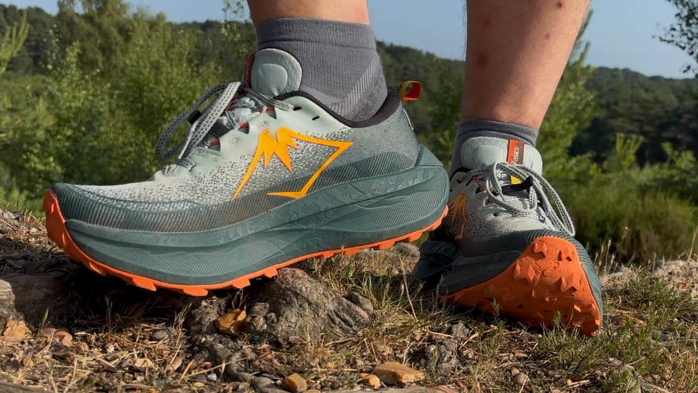 asics trabuco max 4 trail running shoes shot by milo wilson for review