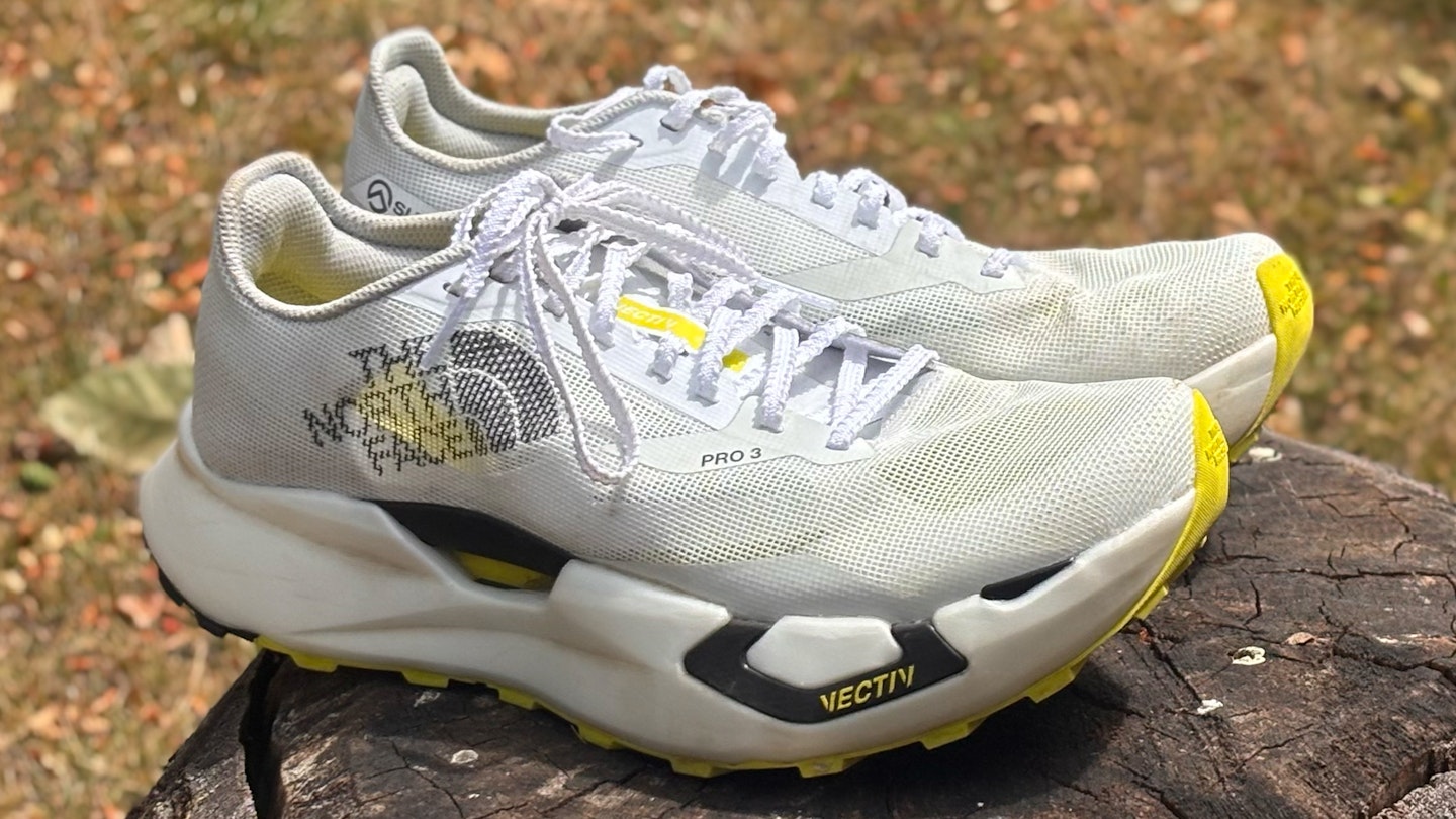 The north face vectiv pro 3 trail running shoes shot by milo wilson for review on LFTO