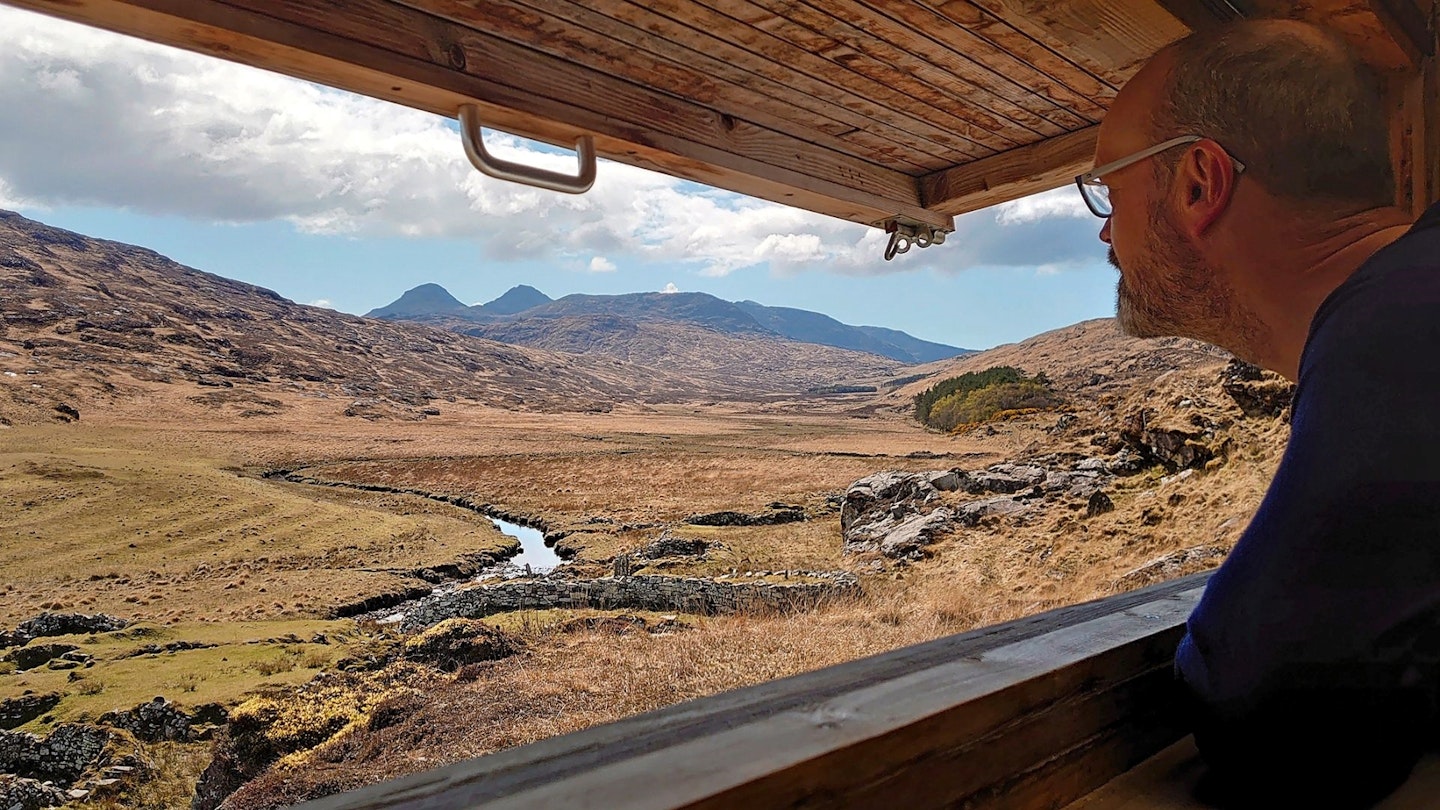 Looking out from the deer hide at Kilmory Bay - Isle of Rùm