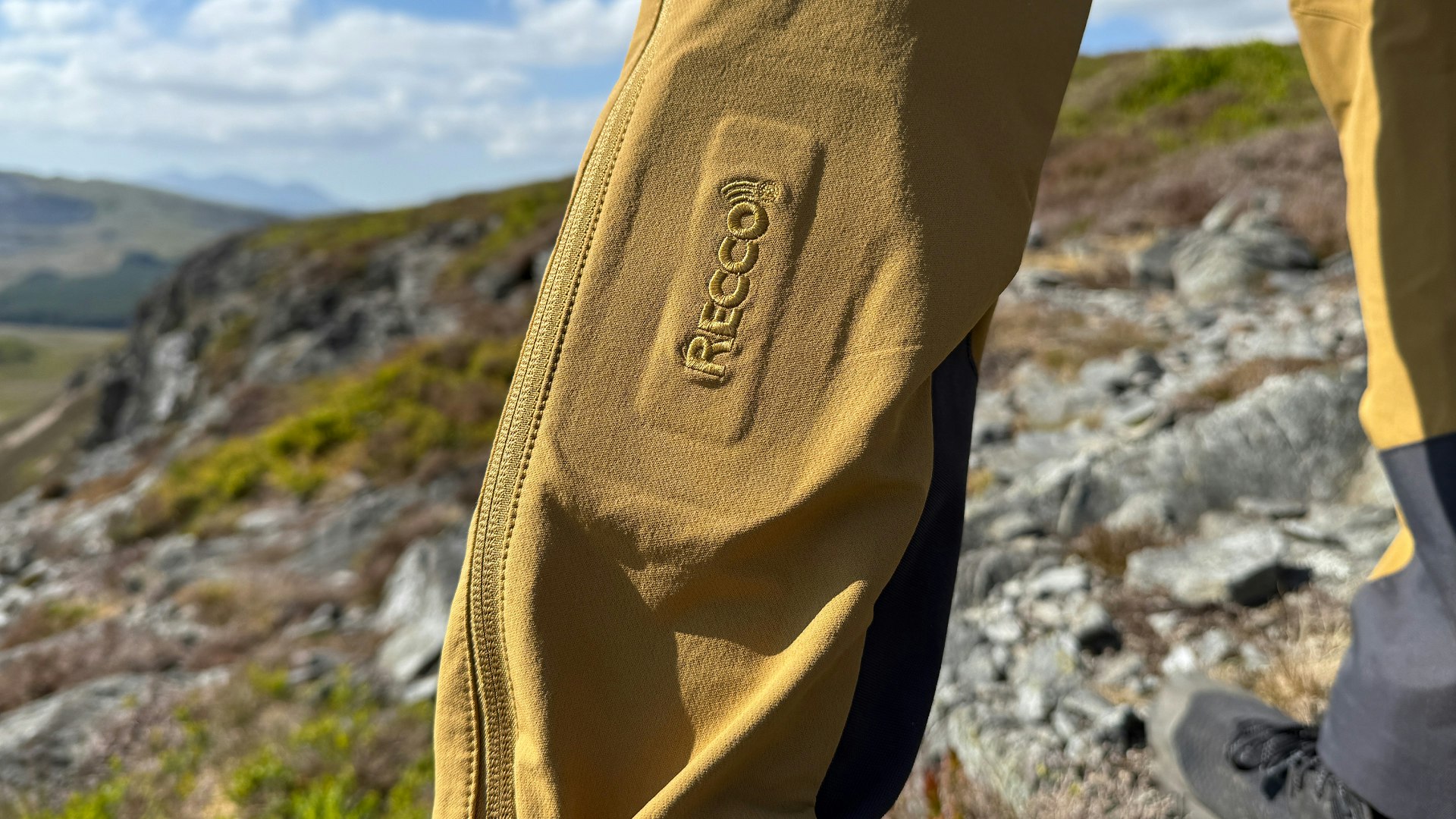 Recco tag on Helly Hansen Odin Huginn 2 softshell walking trousers