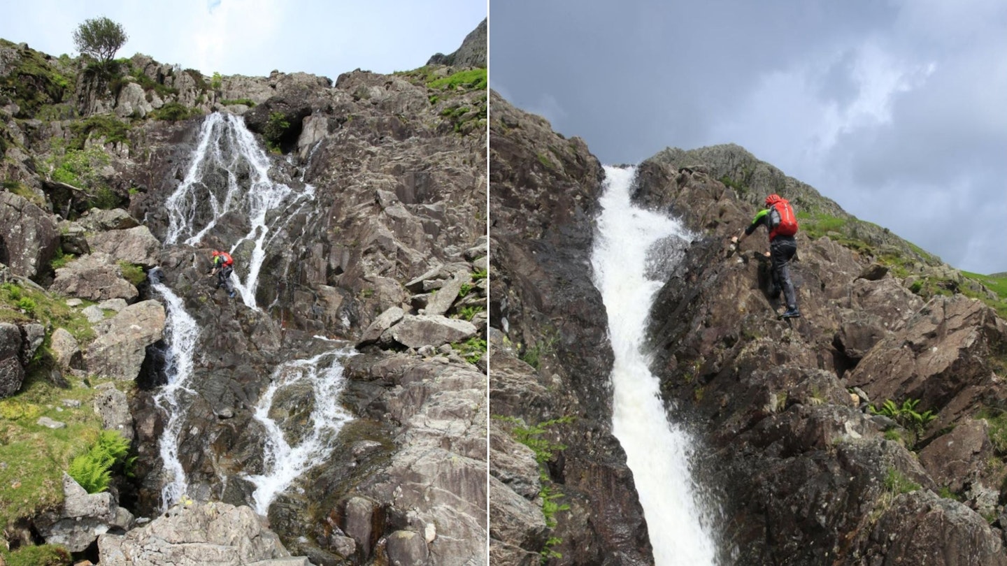 Typical terrain on Stickle Ghyll Scramble Langdale Lake District