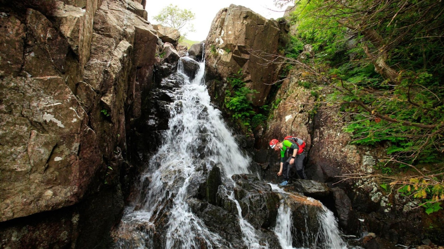 Waterfall Stickle Ghyll Scramble Langdale Lake District