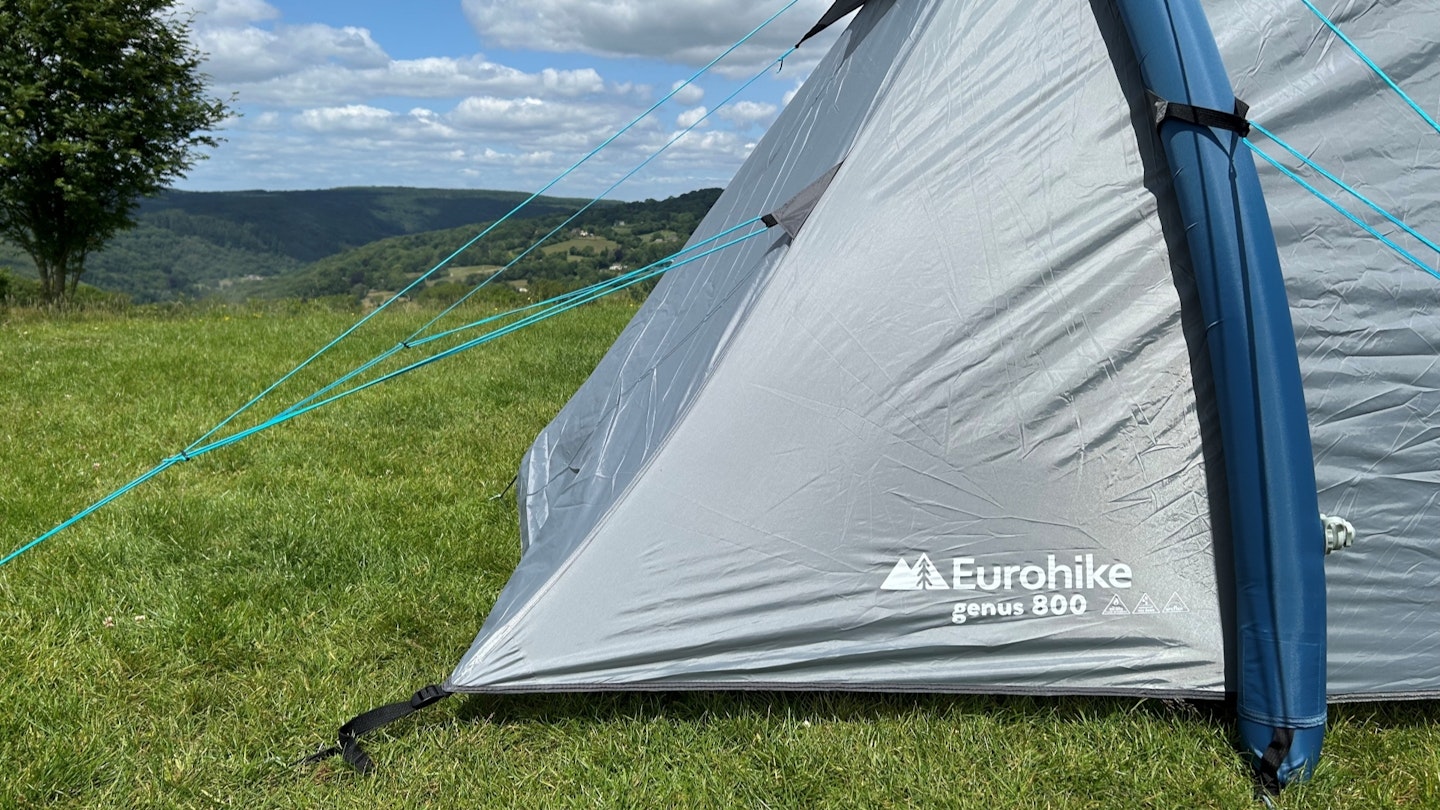 Eurohike 800 Air Tent guy ropes and pegs