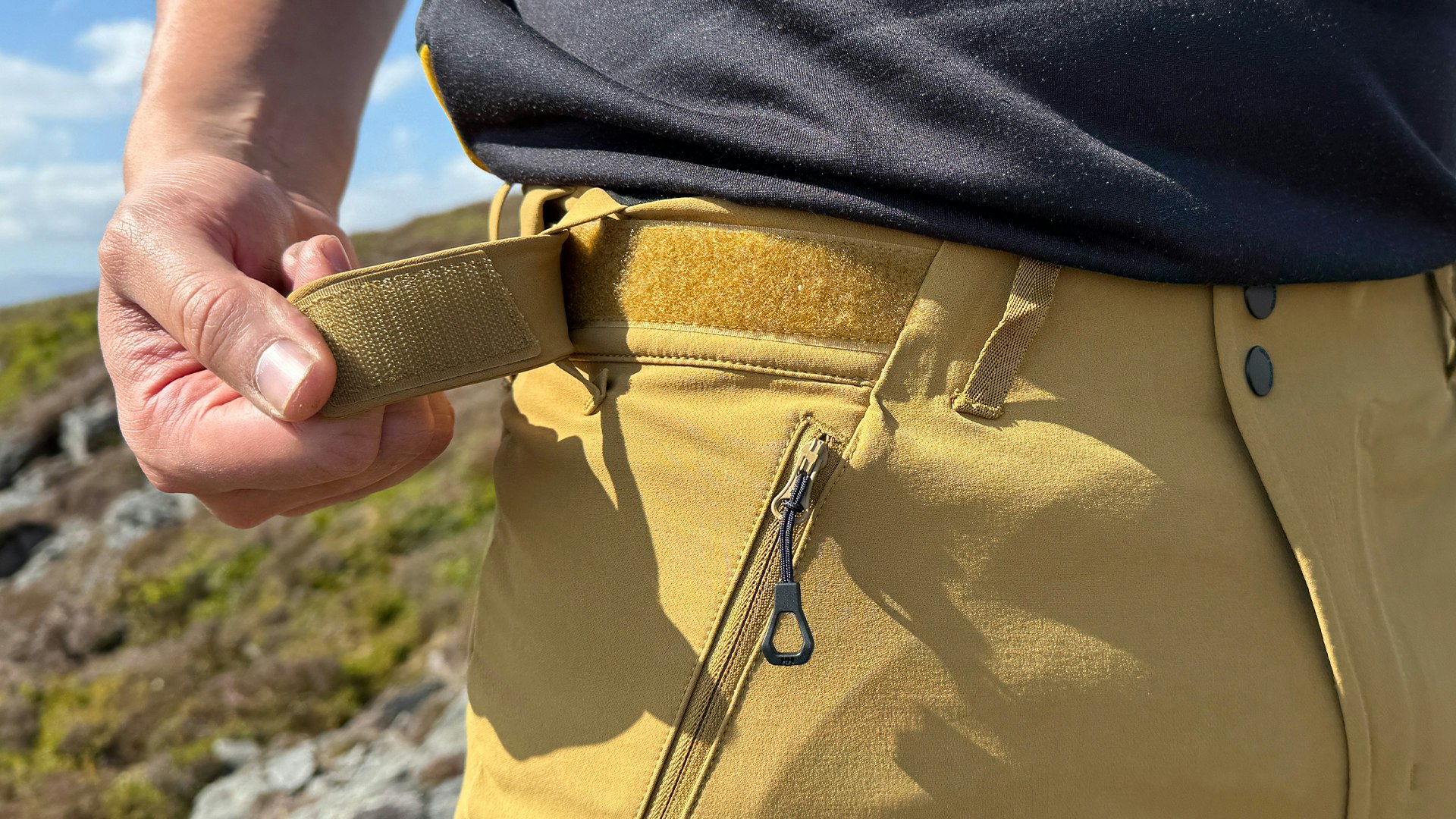 belt velcro on Helly Hansen Odin Huginn 2 softshell walking trousers