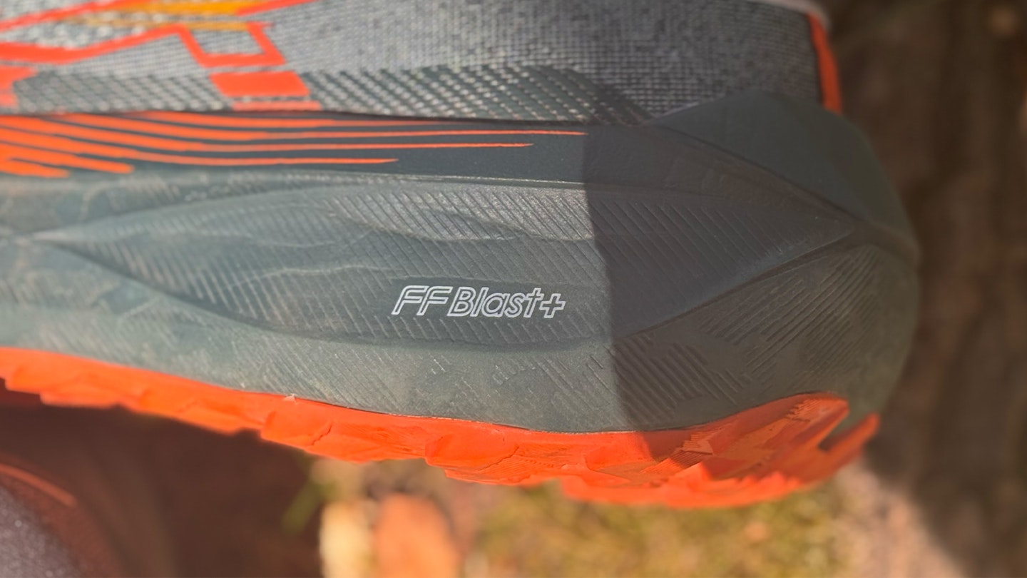 midsole of asics trabuco max 4 trail running shoes shot by milo wilson for review