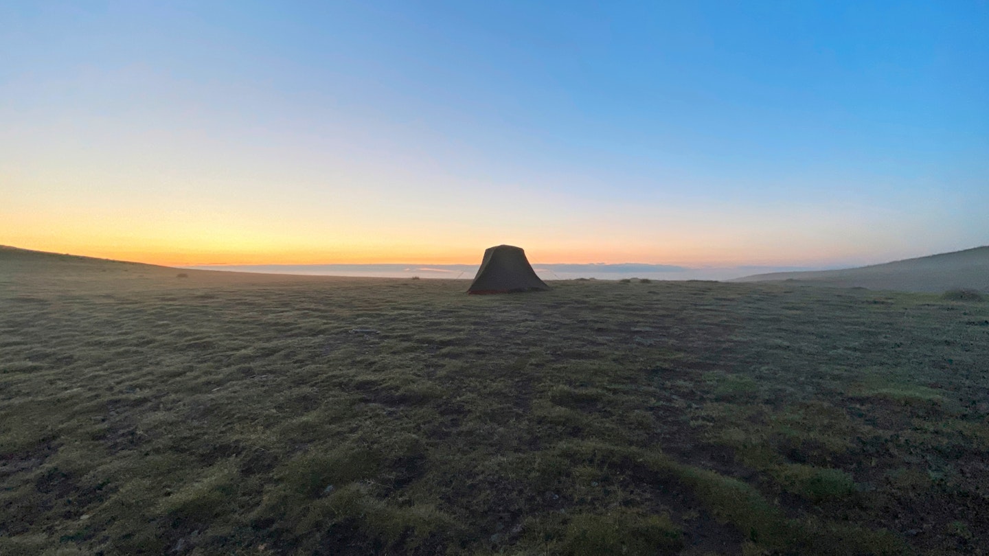 Tent pitched up on Blencathra