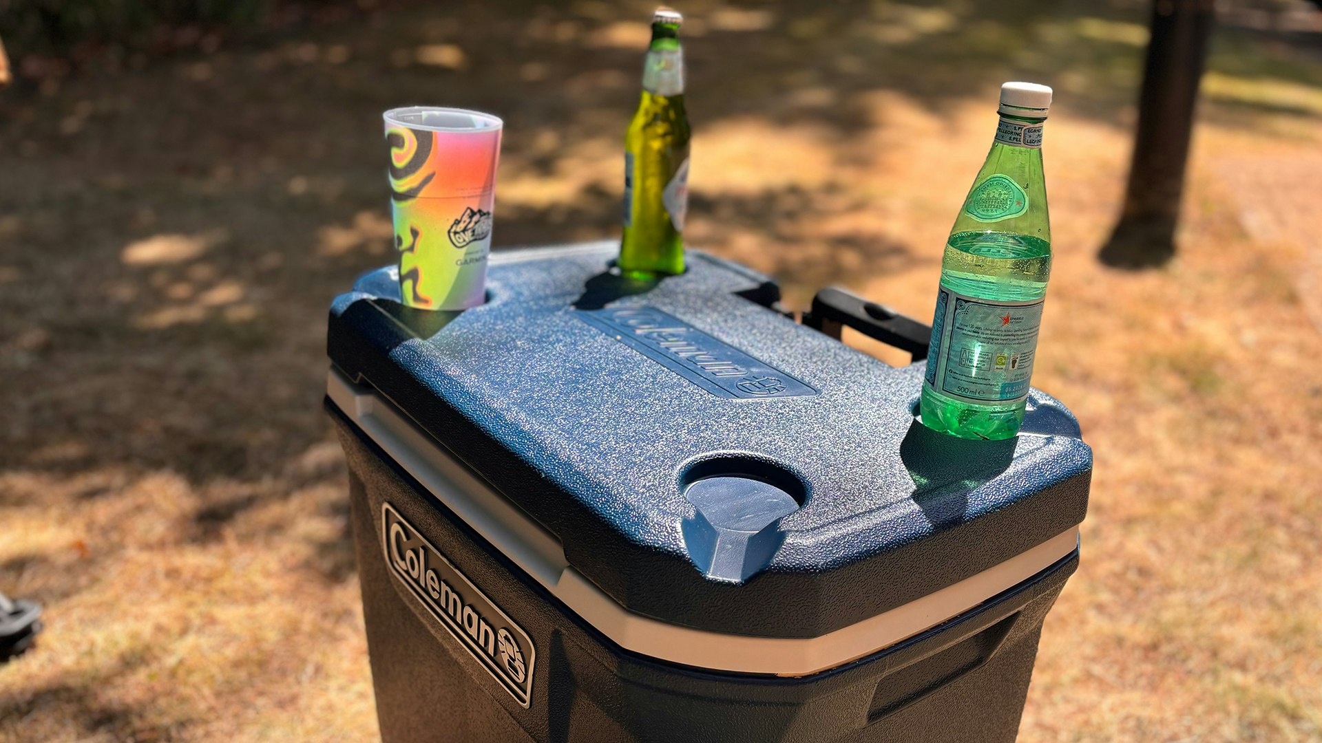 Coleman Xtreme Cooler Box 47l with drinks on top