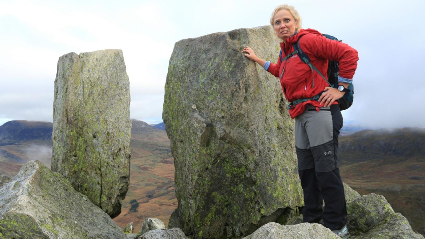 Hiker worried by Adam and Eve, Snowdonia