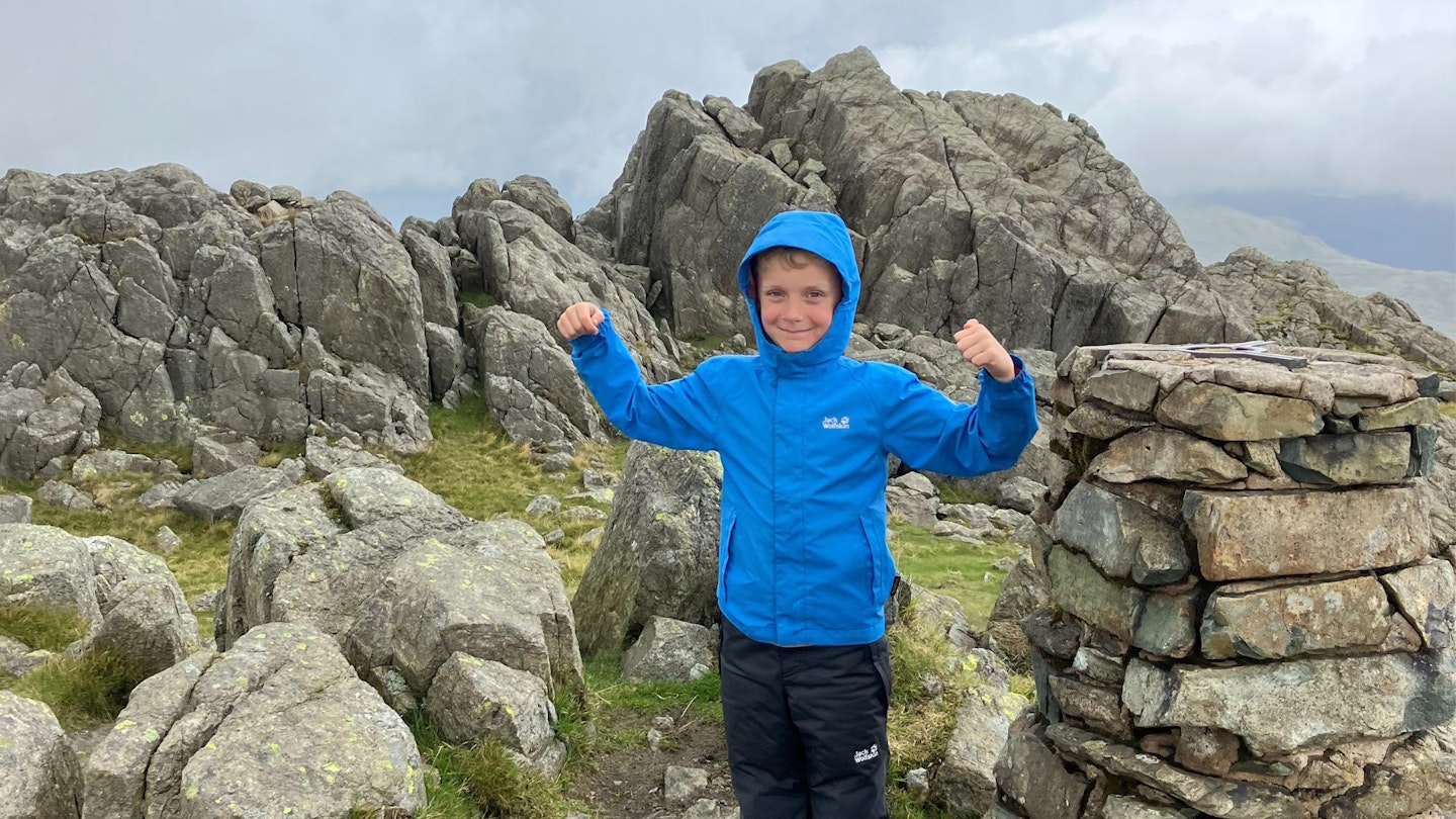 Kids hiking in wet weather