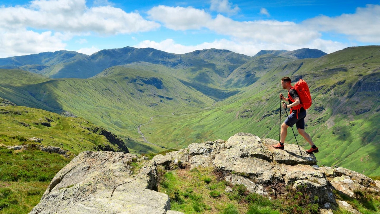 Looking towards Bowfell from the summit of Sergeant's Crag