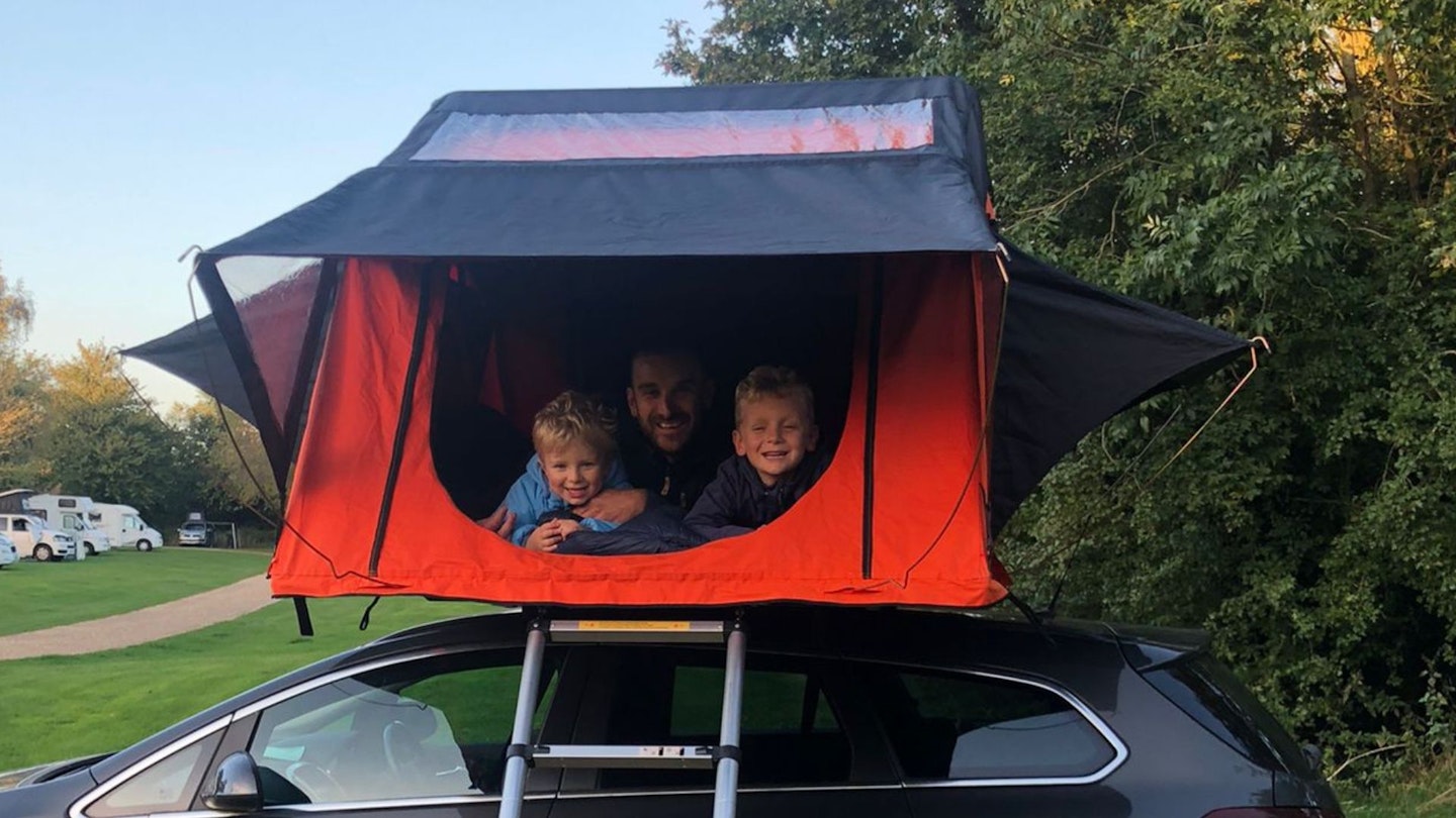 Oli Reed, testing a TentBox Lite