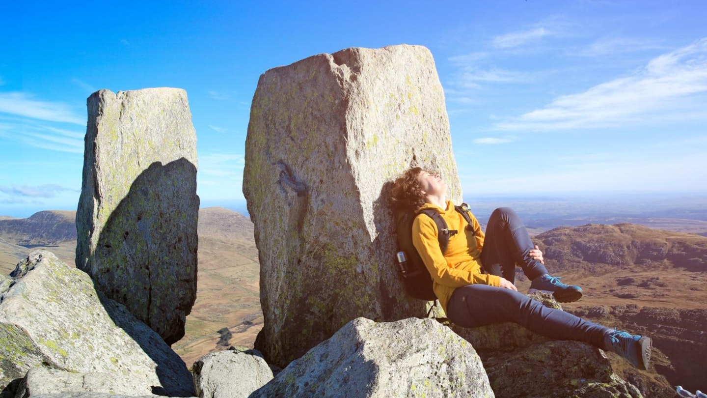 Relaxing by Adam and Eve, Tryfan, Snowdonia