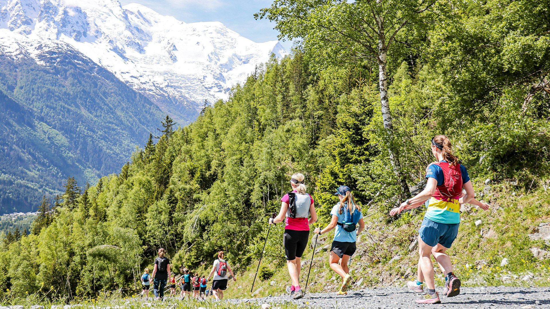 Trail runners on a gravel path