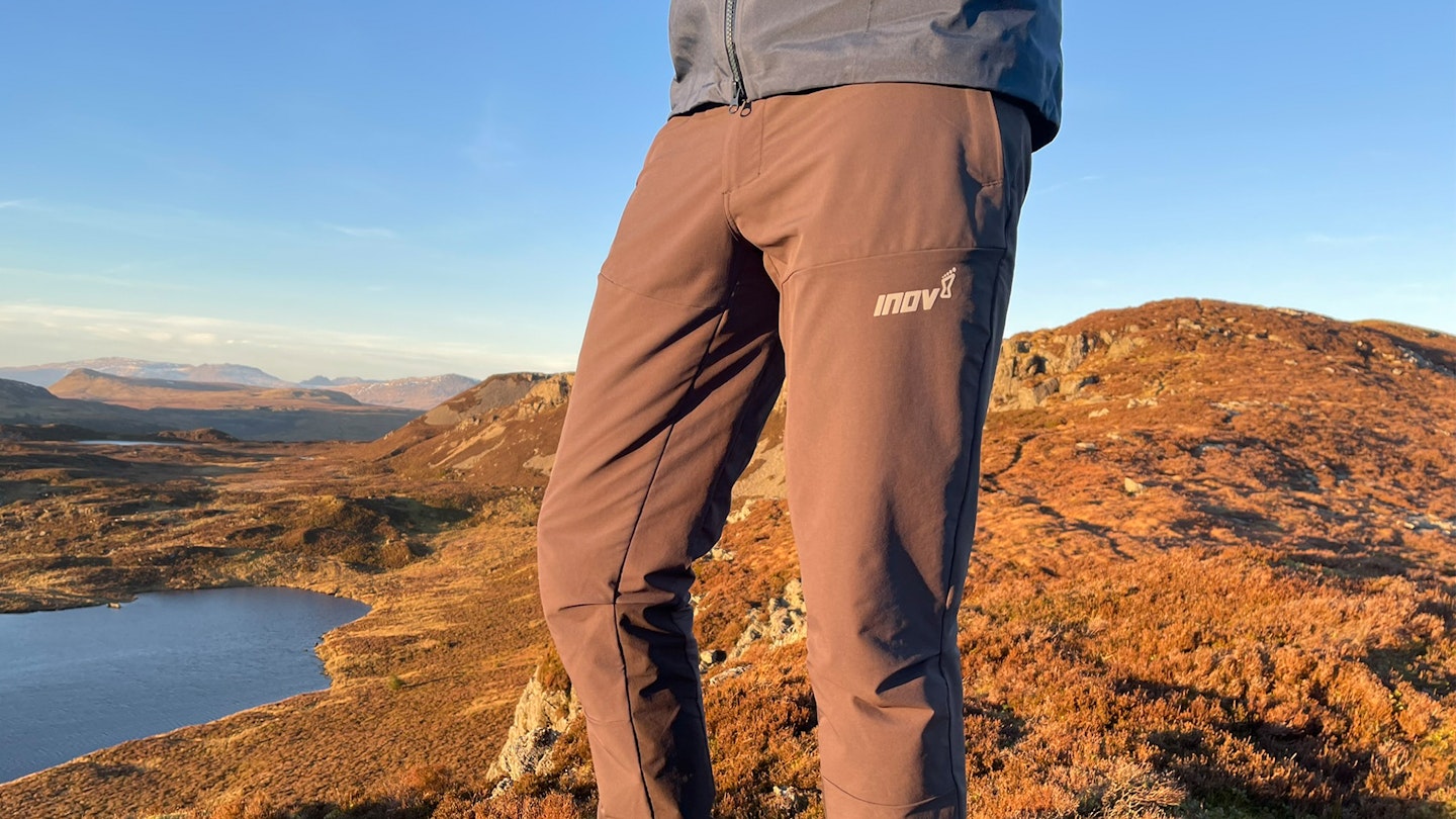 close up on invo8 venturelite trousers shot for review by matt jones