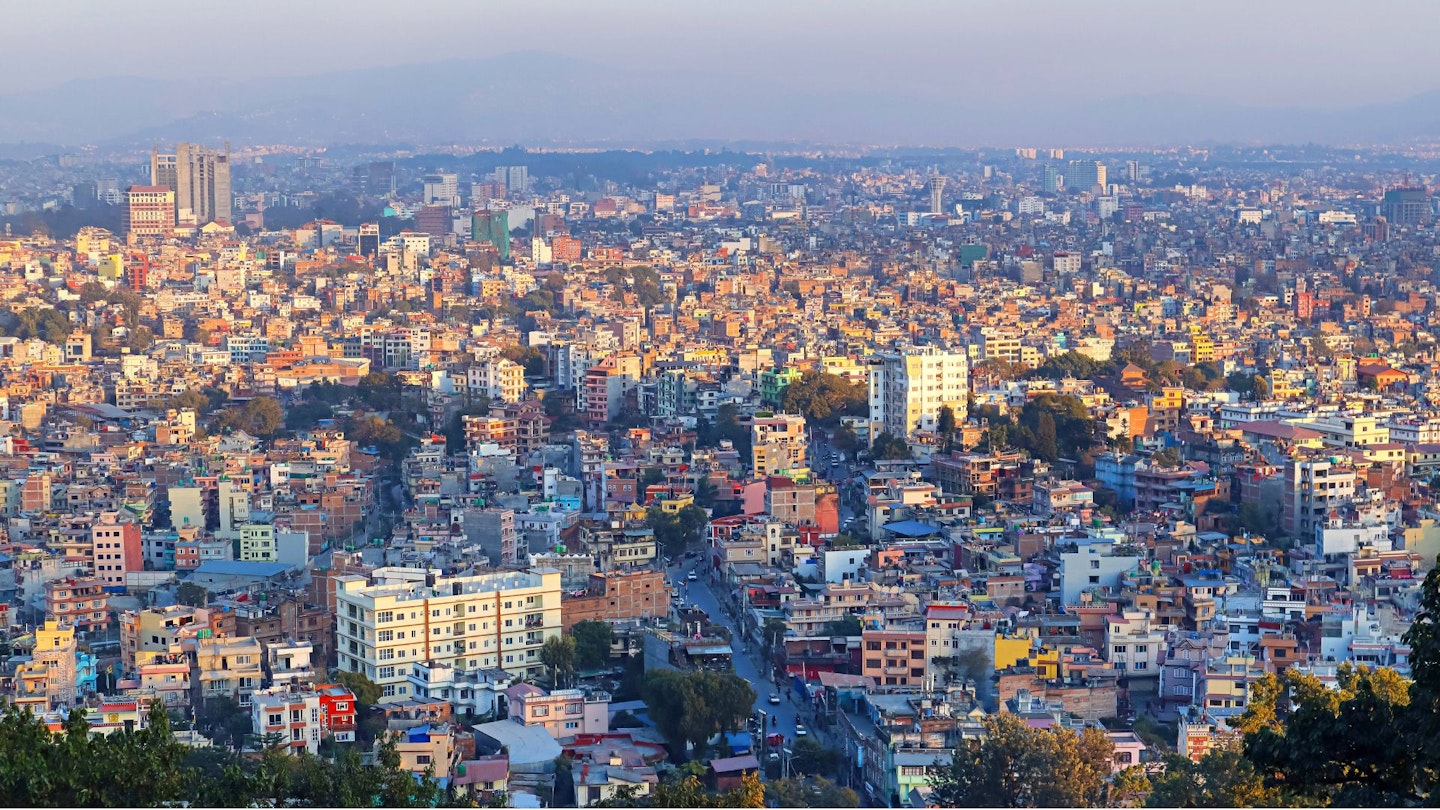 Photograph of the skyline of Kathmandu city in Nepal