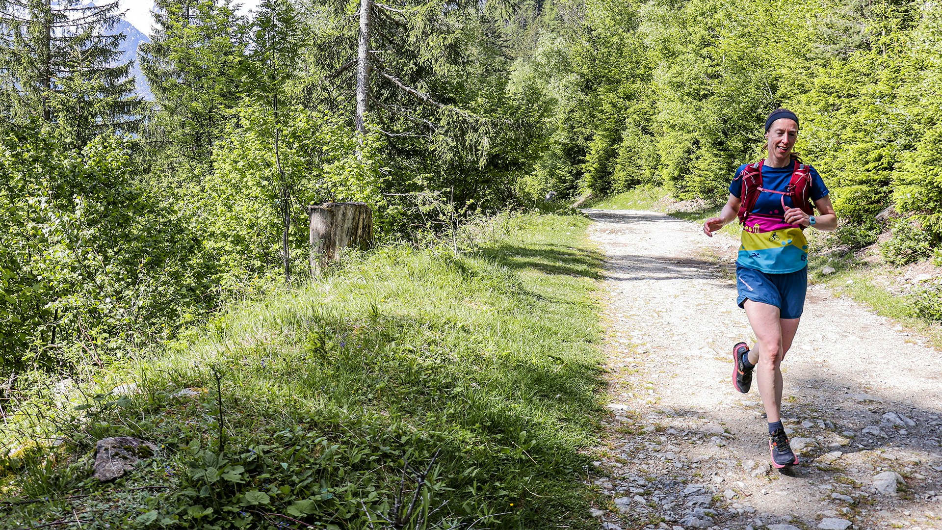 trail runner on gravel track