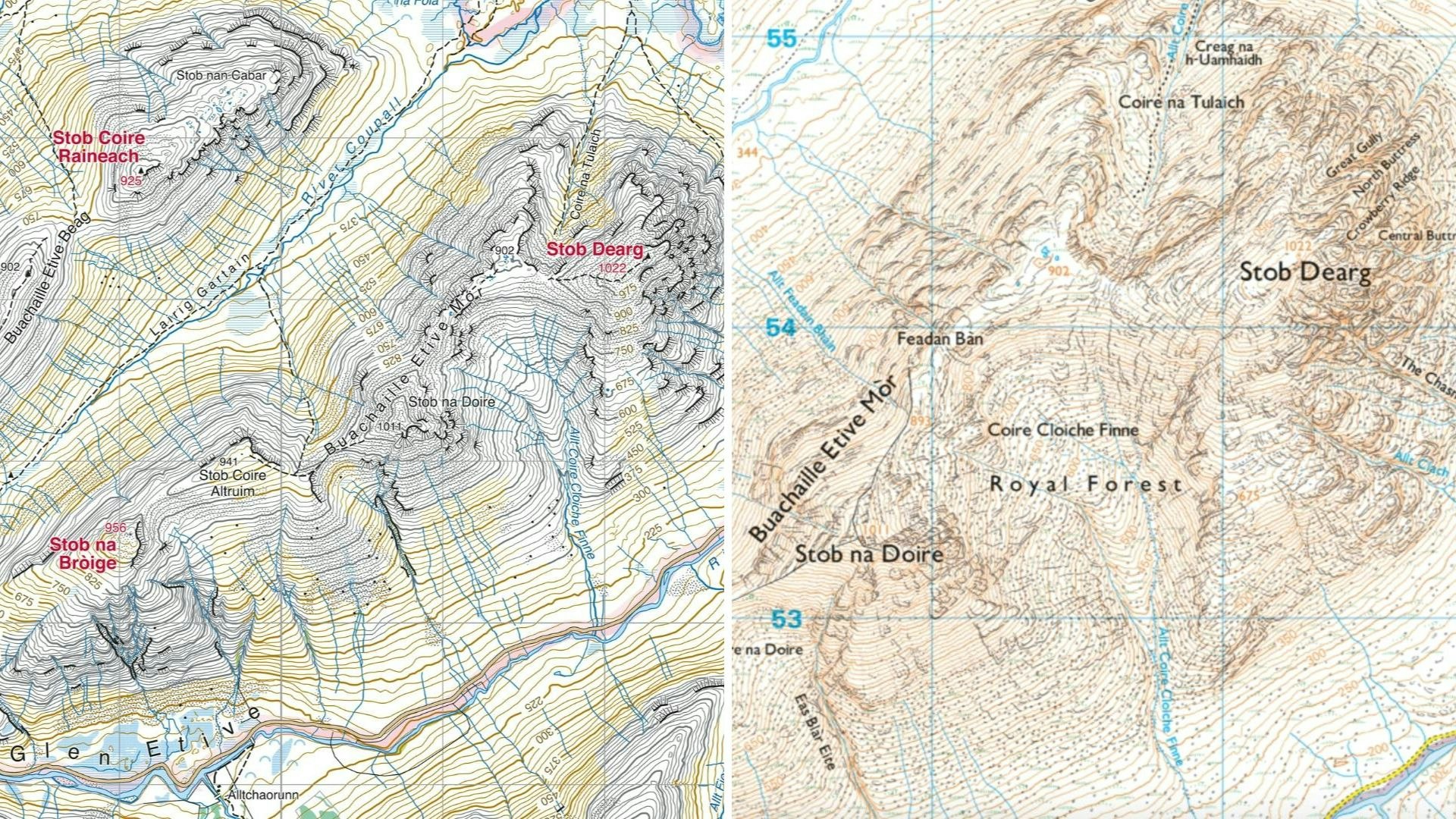 Comparing Harvey Maps with OS Maps in Scotland